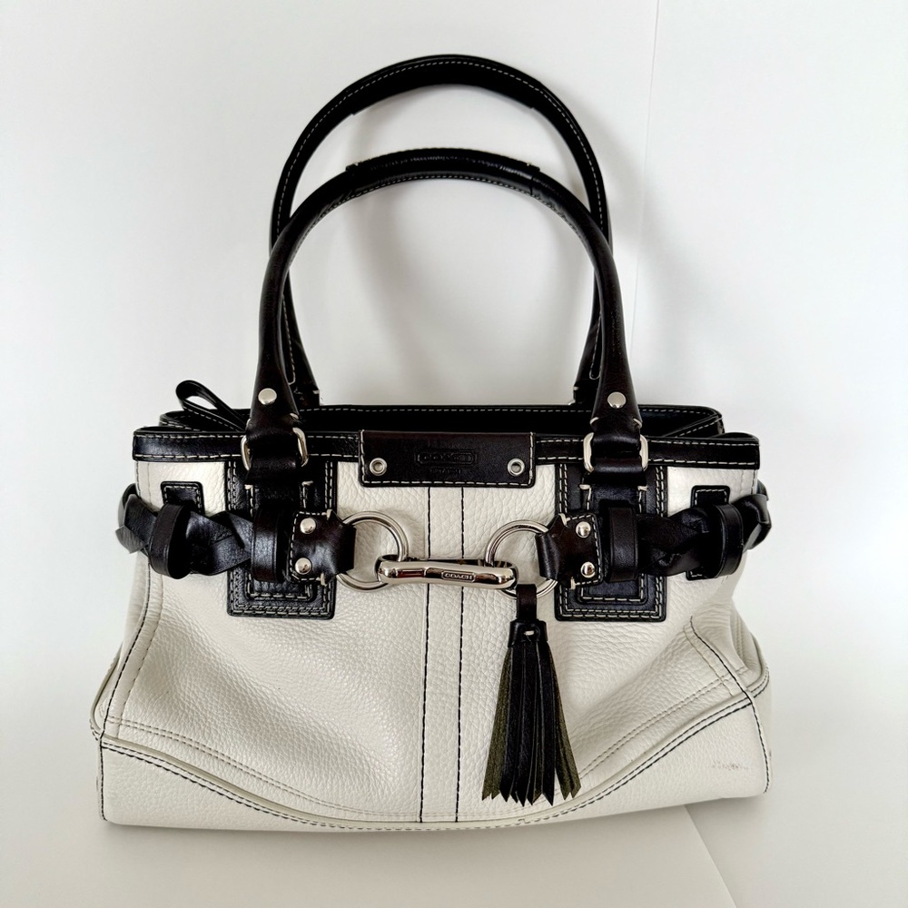 COACH ‘Hamptons’ Braided Leather Satchel - Picture 2 of 16